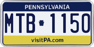 PA license plate MTB1150