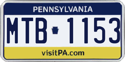 PA license plate MTB1153