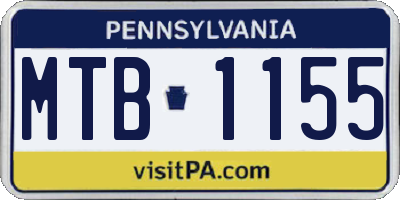 PA license plate MTB1155