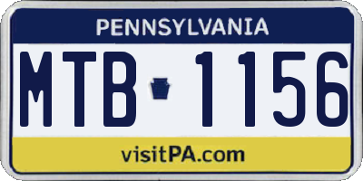 PA license plate MTB1156