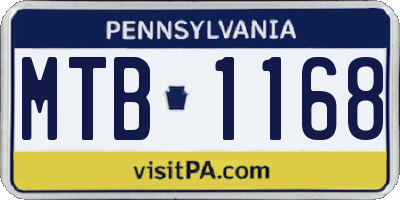 PA license plate MTB1168