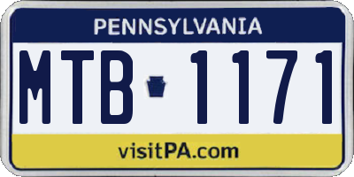 PA license plate MTB1171
