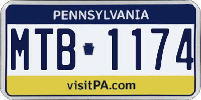PA license plate MTB1174
