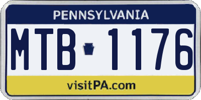 PA license plate MTB1176