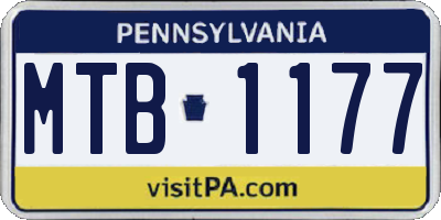 PA license plate MTB1177