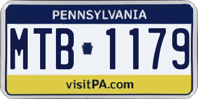 PA license plate MTB1179