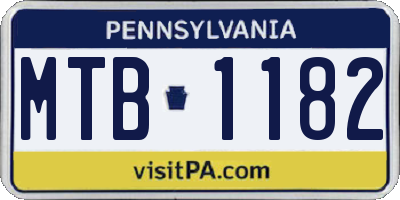 PA license plate MTB1182