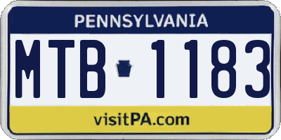 PA license plate MTB1183