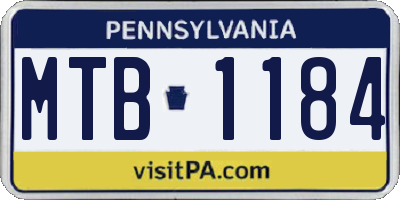 PA license plate MTB1184