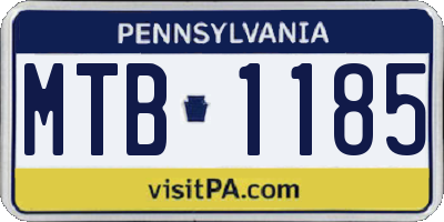 PA license plate MTB1185