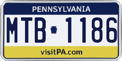 PA license plate MTB1186