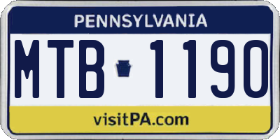 PA license plate MTB1190
