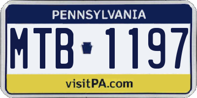 PA license plate MTB1197