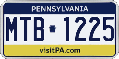 PA license plate MTB1225