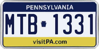 PA license plate MTB1331