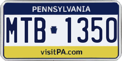 PA license plate MTB1350