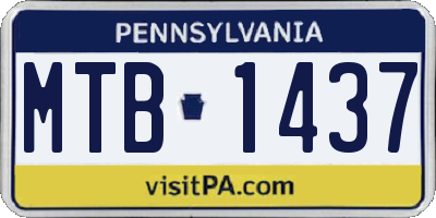 PA license plate MTB1437