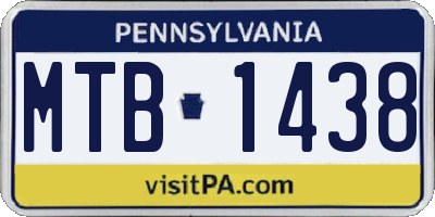 PA license plate MTB1438