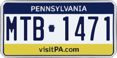 PA license plate MTB1471