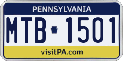 PA license plate MTB1501