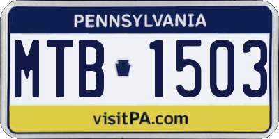 PA license plate MTB1503