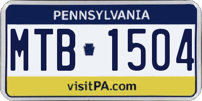 PA license plate MTB1504