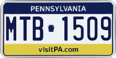 PA license plate MTB1509