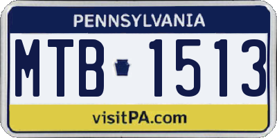 PA license plate MTB1513