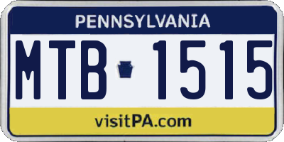 PA license plate MTB1515