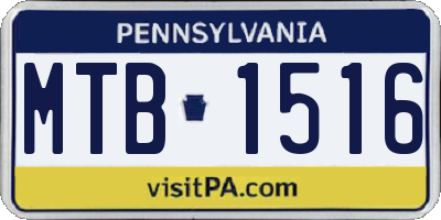 PA license plate MTB1516