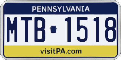 PA license plate MTB1518