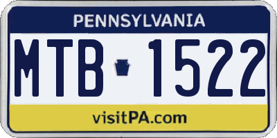 PA license plate MTB1522