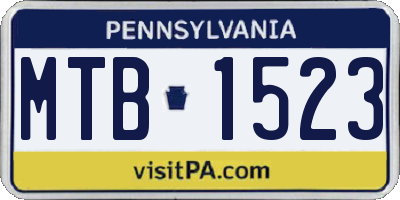 PA license plate MTB1523