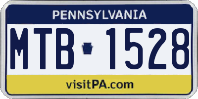 PA license plate MTB1528