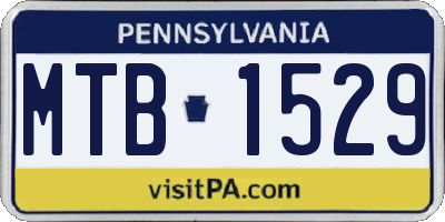 PA license plate MTB1529