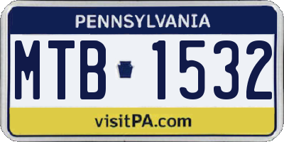 PA license plate MTB1532