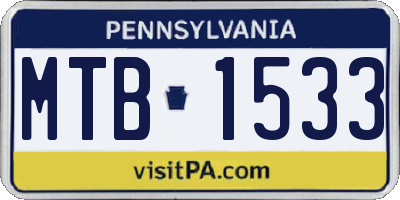 PA license plate MTB1533