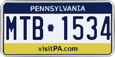 PA license plate MTB1534