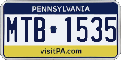 PA license plate MTB1535