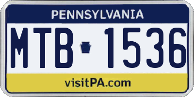 PA license plate MTB1536