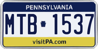 PA license plate MTB1537