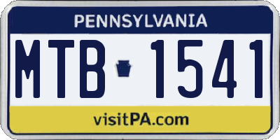 PA license plate MTB1541