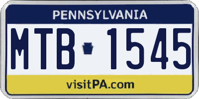 PA license plate MTB1545