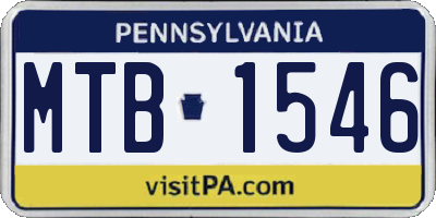 PA license plate MTB1546