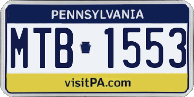PA license plate MTB1553