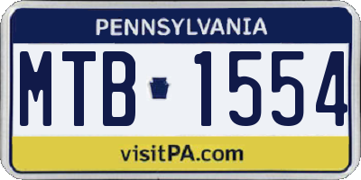 PA license plate MTB1554