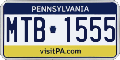 PA license plate MTB1555