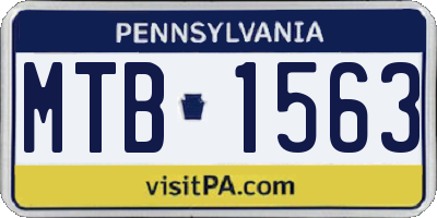 PA license plate MTB1563