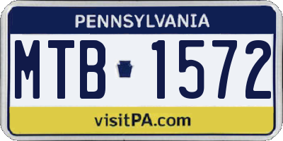 PA license plate MTB1572