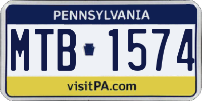 PA license plate MTB1574